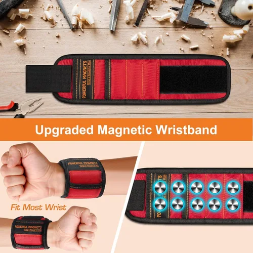 Vista 7 de Regalos para el día del padre de hija, esposa e hijo, pulsera magnética: regalos de herramientas para hombres, cinturón magnético muñeca