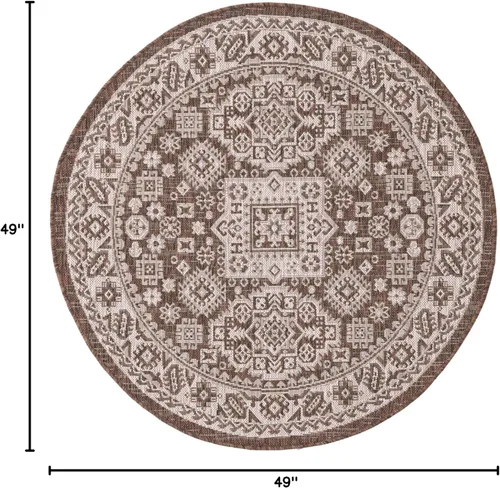 Vista 232 de Unique Loom Outdoor Aztec Collection Alfombra de área, Chalca (7 pies 10 pulgadas, cuadrada, azul/marfil)