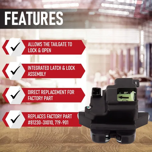 Vista 2 de Actuador de pestillo de cierre de maletero de reemplazo - Compatible con Hyundai Elantra 2011, 2012, 2013, 2014, 2015, 2016 - Reemplaza 81230-3X010