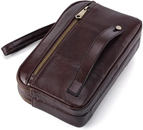 Vista 9 de Hebetag Cartera de cuero para hombre organizador de muñeca