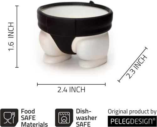 Vista 4 de PELEG DESIGN Sumo Eggs – Egg Cup Holders (Set of 2) Egg Cups for Soft & Hard Boiled Eggs, Funny Sumo Design, Playful Kitchen Gift & Fun Breakfast