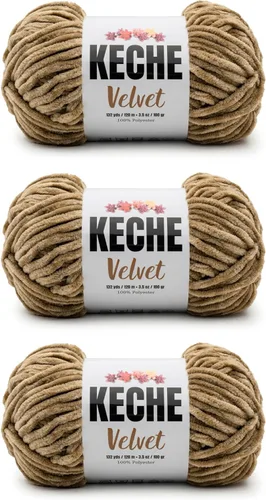 Vista 21 de Keche Hilo de terciopelo para ganchillo, manta de felpilla suave, voluminosa, hilo amigurumi, 3.53 oz (132 yardas), color azul bebé