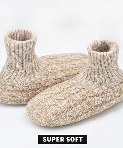 Vista 7 de Panda Bros Calcetines tipo pantuflas para mujer con pinzas, botines mullidos para mujer con parte inferior antideslizante, pantuflas acogedoras