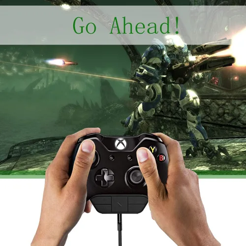 Vista 5 de Cenxaki Adaptador de auriculares estéreo para Xbox One, convertidor de auriculares de micrófono de audio para juegos - Negro