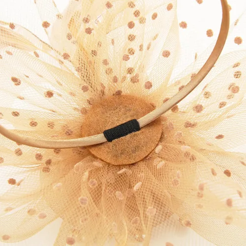 Vista 4 de Tocado de fiesta de té para mujer, con velo de plumas de perla, con diadema y clip