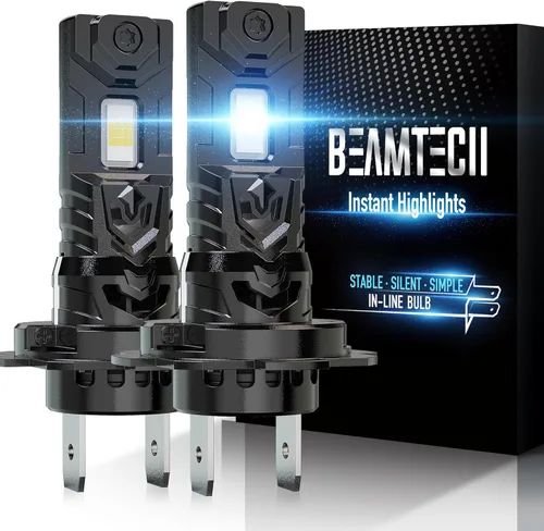 Vista 18 de BEAMTECH Bombilla H4, sin ventilador en línea 9003 bombilla antiniebla 6500K xenón blanco niebla luz de 2