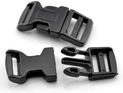 Vista 3 de JGFinds Paquete de 48 hebillas de pulsera de plástico para estilo de supervivencia Paracord o cuerda DIY, Negro