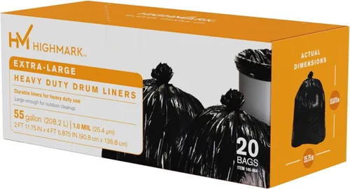 Vista 6 de Bolsas de basura Highmark, 55 galones, caja de 20, DP00664