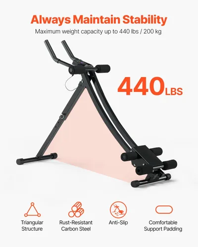 Vista 3 de VEVOR AB Workout Machine, Ab Workout Equipment at Home Gym, Core & Abdominal Trainers for Women, 440 lbs Weight Capacity Strength Training Ab