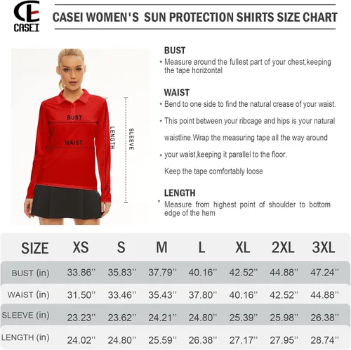 Vista 6 de Camisa polo de golf de manga larga para mujer, con protección solar UPF50+, absorbe la humedad, secado rápido