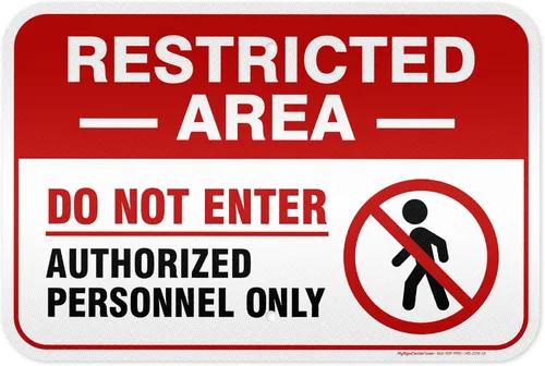 Vista 14 de Señal de área restringida de no entrar solo personal autorizado, (MS-1278) 10 x 7 pulgadas, aluminio 040 libre de óxido, resistente a