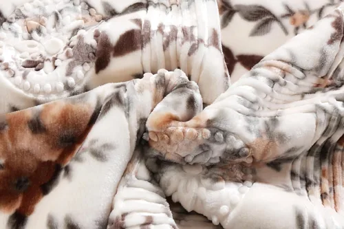 Vista 5 de Nestl Manta de Forro Polar de Terciopelo de 9 Libras Tamaño Queen - 2 Capas Pesada y Cálida Estilo Coreano - Raschel Impresa Reversible - Resistente