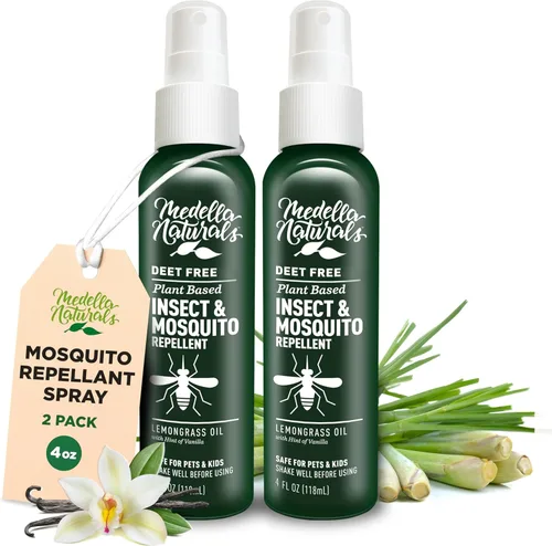 Vista 10 de Medella Naturals Repelente de Insectos y Mosquitos, Fórmula Natural Libre de DEET, Apto para Niños y Mascotas, Fabricado en Estados Unidos, Botella