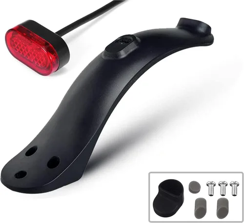 Guardabarros trasero para scooter eléctrico compatible con Xiaomi 1S M365 Pro, guardabarros trasero para scooter eléctrico con luces traseras, pieza