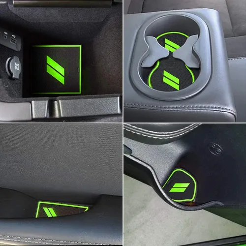 Vista 4 de Auprite Alfombrillas antipolvo para accesorios Dodge Challenger 2015 2016 2017 2018 2019 2020 2021 2022 2023, se adapta a la medida forros para Negro