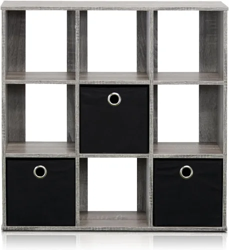 Vista 22 de Furinno 99940WH/LBL Basic 3 x 2 estantería de almacenamiento cúbico, color blanco y azul claro, Madera, blanco/rosa claro