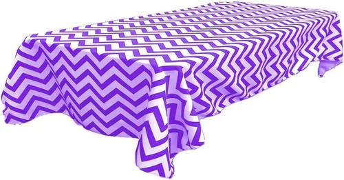 Mantel rectangular Chevron de 59.8 x 56.7 in (morado y blanco) por Runner Linens Factory