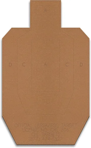 Vista 8 de Objetivos oficiales de cartón USPSA/IPSC, objetivo de torso para competición, objetivo de tiro de silueta, objetivos de cartón. Fabricado en EE. UU