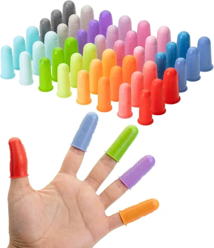 Vista 17 de Mr. Pen - Protectores de dedos para pistola de pegamento caliente, 24 piezas, tonos negros y blancos, protectores de dedos de silicona, puntas