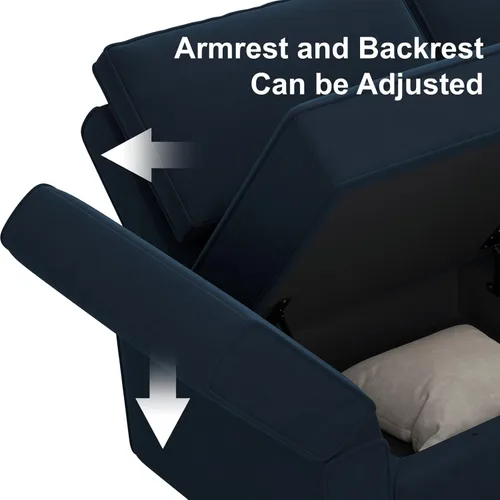 Vista 235 de Belffin Sofá modular Módulo medio con almacenamiento Accent Silla sin brazos para sofá modular seccional terciopelo negro