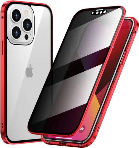 Vista 10 de Guppy Funda magnética compatible con iPhone 13 Pro con protector de pantalla de privacidad integrado, vidrio templado antiespía, delgado de metal
