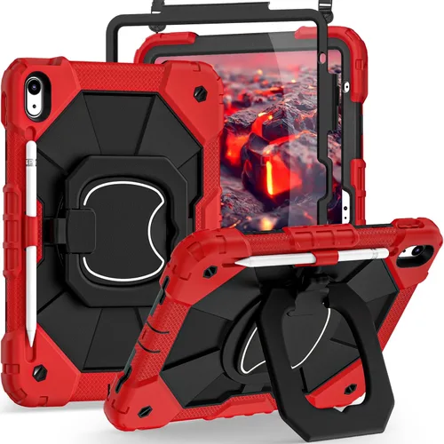 Vista 29 de Auizotl Funda para iPad de 9ª/8ª/7ª generación de 10.2 pulgadas con protector de pantalla/soporte giratorio/soporte para bolígrafo, grado militar a
