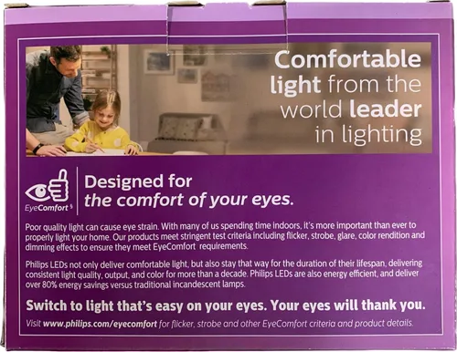 Vista 2 de PHILIPS Bombilla LED de 7.2 W (equivalente a 65 W) regulable para interiores BR30 - 650 lúmenes - Luz diurna - Base mediana E26 (paquete de 3)