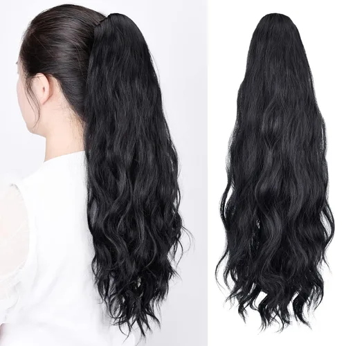 Vista 96 de Extensiones de cola de caballo de cabello rubio, extensiones de cola de caballo para mujer, pinza de extensiones de cabello rizado de 12 pulgadas