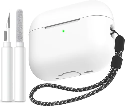 Vista 45 de AhaStyle Funda Protectora de Silicona Mejorada [LED Frontal Visible] Compatible con Apple AirPods 2 y 1 (Negro)