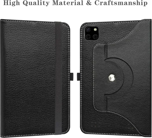 Vista 5 de LiuShan Funda de poliuretano con rotación 360 para DIALN X8 Ultra/Vortex Tab 8 4G/Foxx T8 Plus/Sky Devices Elite T8/Elite Octa/MAXWEST Nitro 8/Astro