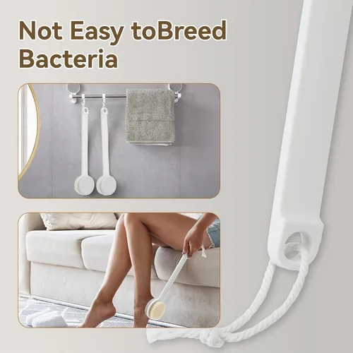 Vista 6 de Piedra pómez para pies, 2 en 1 para cepillado húmedo o seco, removedor de piel muerta, cepillo de limpieza de pies de mango largo para personas