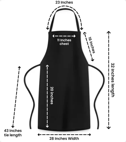 Vista 6 de Aprons for Men - 100% Polyester Chef Apron Women with Extra Long Ties - Cooking Aprons for Women & Mens Apron