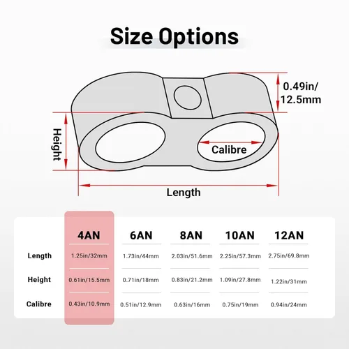 Vista 7 de EVIL ENERGY 4AN Abrazadera Separadora de Manguera, Abrazadera de Montaje de Línea de Combustible AN4 de Aluminio Negro 4PCS