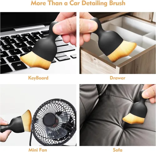Vista 5 de Cepillo de Limpieza Interior del Coche Plumero Interior del Coche con Cerdas Ultra Suaves Cepillos de Detallado Automático Plumero Accesorios