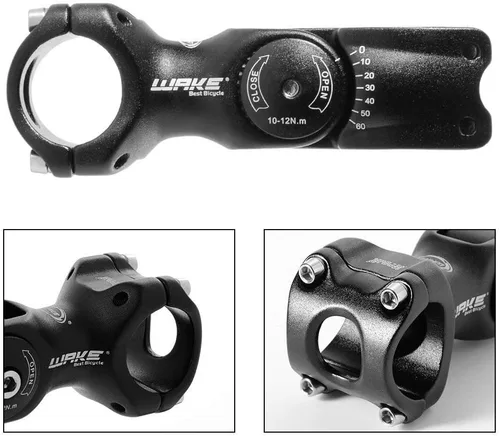 Vista 5 de Aleación de aluminio 0-60 grados 4.331 in ajustable para manillar de bicicleta, extensor elevador para bicicleta, bicicleta de montaña MTB