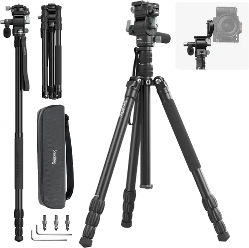 Vista 11 de SmallRig CT150 - Trípode de video de viaje de fibra de carbono, 61.8'' Carga máxima 3kg / 6.6lb para cámaras, DSLR - 4937