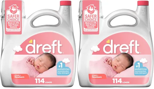 Vista 11 de Dreft Stage 1 Detergente líquido para bebés recién nacidos, suave para pieles sensibles, compatible con HE, 32 cargas