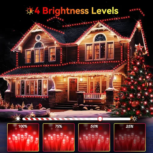 Vista 4 de Hezbjiti Luces de Cadena Navideñas LED de 1000 LED 403 Pies para Exteriores, 8 Modos de Iluminación IP44 Luces de Hadas Impermeables