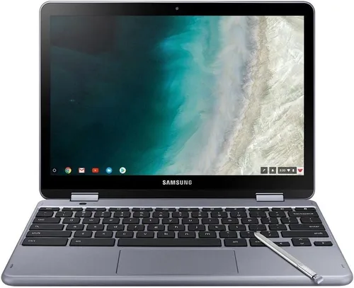 Samsung - Chromebook con pantalla táctil 2 en 1 de 12,2" Plus - Intel Celeron - Memoria de 4 GB - Memoria flash eMMC de 32 GB - Stealth Silver