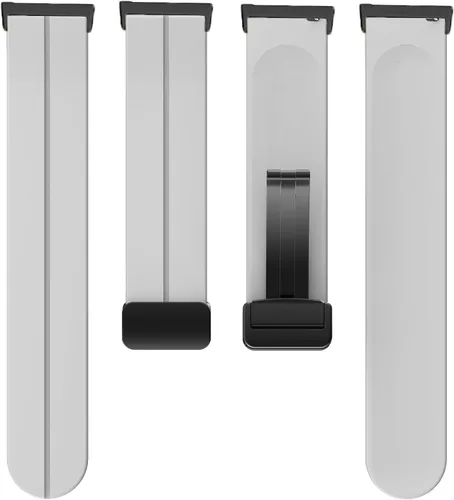 Vista 5 de Lamshaw Compatible con Ticwatch Pro 5 Smartwatch Bands, 0.964 pulgadas de silicona suave hebilla magnética correas de repuesto compatibles con Negro