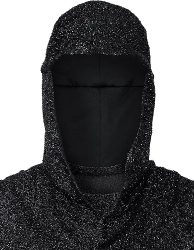 Vista 6 de Renaissance Faux Chain Mail Armor Tunic Shirt Coif Medieval Knight Cowl Crusader Costume outfit Bracers Waist Belt Set