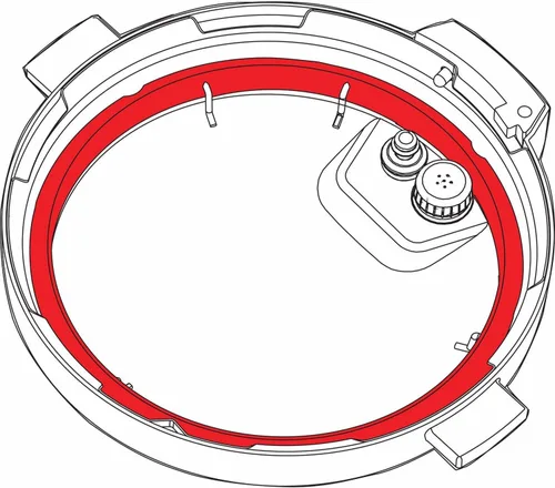 Vista 2 de GJS Gourmet Anillos de sellado de repuesto compatibles con la pieza de olla a presión Cuisinart CPC-SR600. Para modelos de cocina de 6 cuartos
