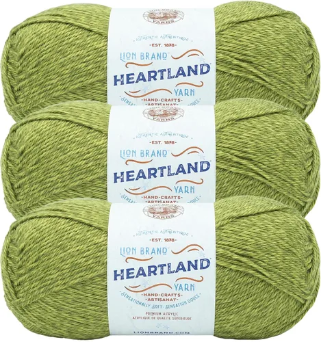 Vista 28 de Lion Brand Yarn Heartland Yarn - Hilo multicolor para tejer, tejer y tejer, paquete de 3, color congaree
