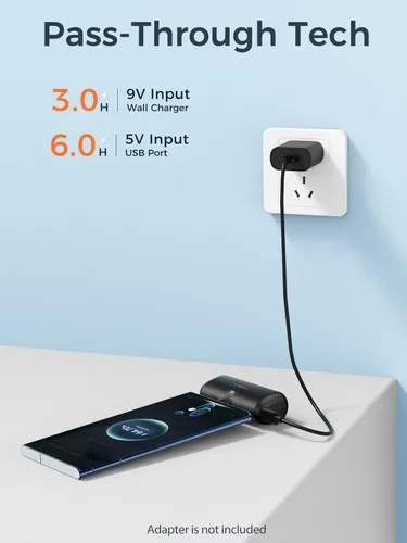 Vista 6 de Taegila Paquete de 2 cargadores de teléfono portátiles para iPhone 17, cargador de batería USB C de 5000 mAh con cable integrado y pantalla LCD
