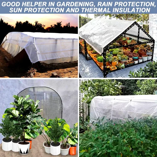 Vista 8 de STARPYNG -Lona transparente/blanca de 15 x 15 pies, lona de malla transparente resistente, lona impermeable, resistente a los rayos UV, invernadero