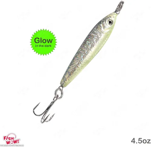 Vista 6 de 4 piezas de 2 colores de pez WOW! 4.5 onzas de cebos de metal mega de pesca de 4-1/2 oz Mega Live Lure Butterfly Luna Slow jig Fast Vertical jigs