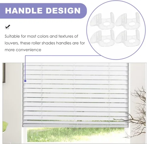 Vista 6 de DOITOOL Paquete de 4 manijas de persiana sin cordón, transparentes, compatibles con persianas celulares y enrollables, fácil instalación, 2.24 x