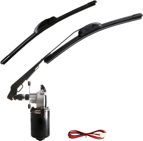 Vista 2 de Kit de limpiaparabrisas universal UTV de 12 V, compatible con la mayoría de UTV RZR Ranger 570 900 1000, Defender Pro 2020, motor de 90 grados con 1