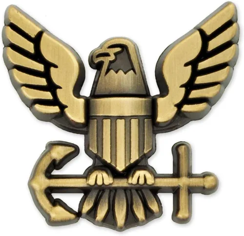 PinMart Pin de solapa con licencia oficial de la Marina de los Estados Unidos – Pin de emblema militar de la Marina de los Estados Unidos – Broche