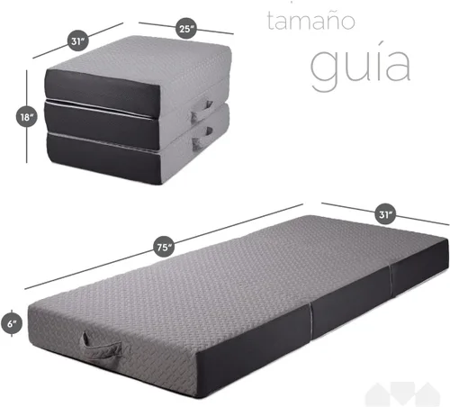 Vista 3 de Milliard Colchón plegable en tres partes con funda lavable (Twin)